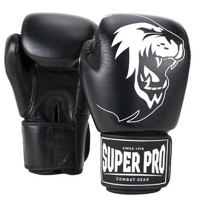 Super Pro Boxhandschuhe "Warrior", 12 oz., Schwarz-Weiß