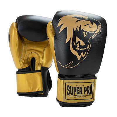 Super Pro Boxhandschuhe "Undisputed", Größe S, Schwarz-Gold