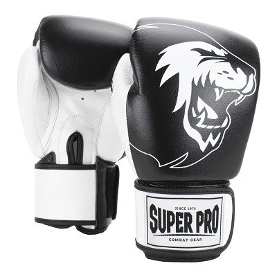 Super Pro Boxhandschuhe "Undisputed", Größe S, Schwarz-Weiß