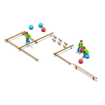 Playparc Balancieranlage "Schulhof", Mit Sitzkugeln