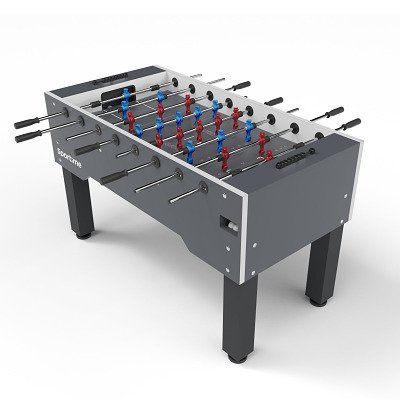 Sportime Turnier-Kickertisch "Dragon Steel", blauer Guardian vs. roter Dragon, Spielfeld Grau