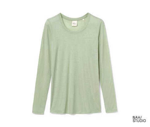 Tchibo NAH/STUDIO Langarmshirt | Wolle, salbei