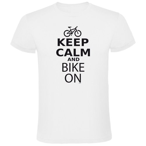 Kruskis Keep Calm And Bike On Short Sleeve T-shirt Weiß S Mann