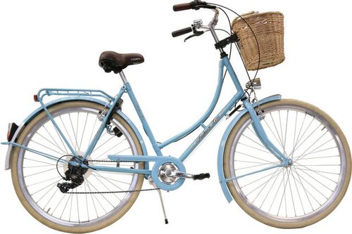 FASHION LINE Hollandrad, 6 Gang Shimano TY 300 Schaltwerk, Kettenschaltung, (Set, mit Schloss)