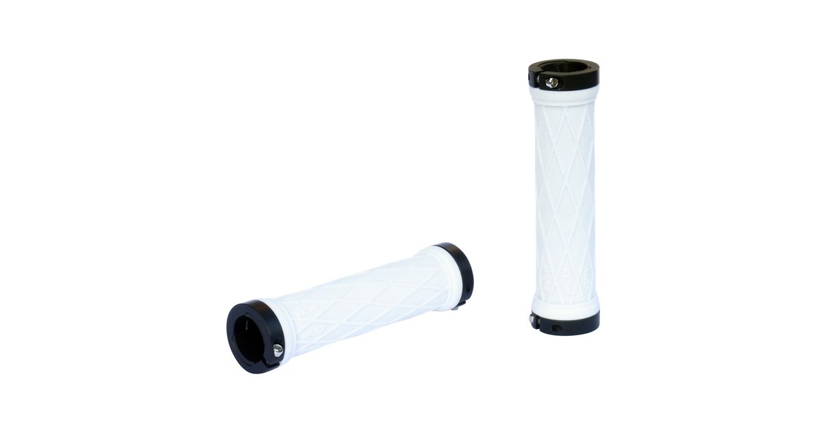 NC-17 Poignées de guidon de vélo Lock-On Take Control II S-Pro (28 mm), unisex_adulte, poignée de guidon de vélo, 6312, anneau de serrage blanc/caoutchouc blanc, 28 mm Durchmesser