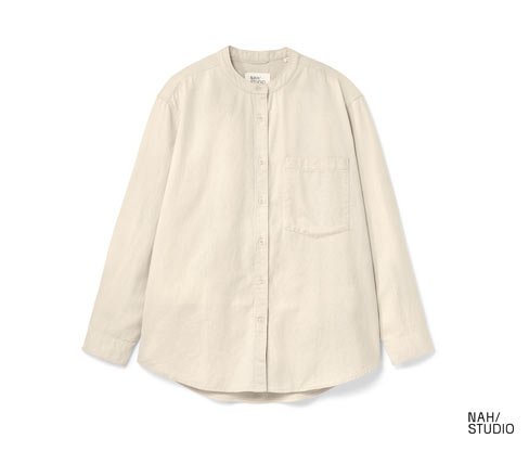 Tchibo NAH/STUDIO Hemdbluse | nachhaltige Baumwolle, undyed