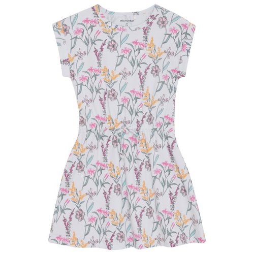 Minymo Kid's Dress S/S AOP Drawstring