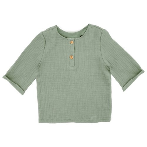 Maximo Baby Boy's Hemd 3/4 Arm Musselin Gr 62/68 oliv