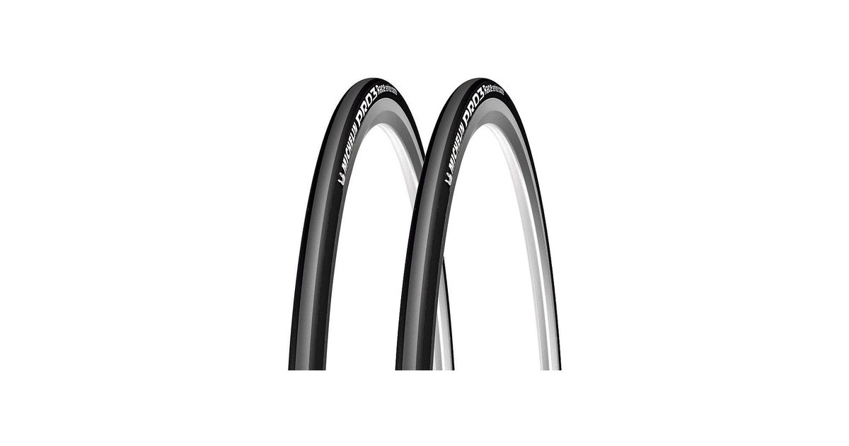 MICHELIN Pro 3 25c Road Bike Tyres (Pair) Dunkelgrau} Folding Bead