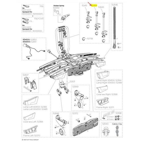 Thule Euroclassic Easy Fold Xt Medium Bike Arm 52414 Spare Part Schwarz