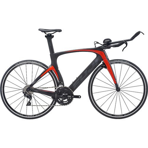 Fuji Norcom Straight 2.3 TT Bike 2020 - Satin Carbon - Red Orange  - 51cm (20")