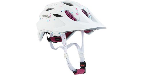 Alpina Fahrradhelm Carapax Jr. white polka dots 51-56 weiß