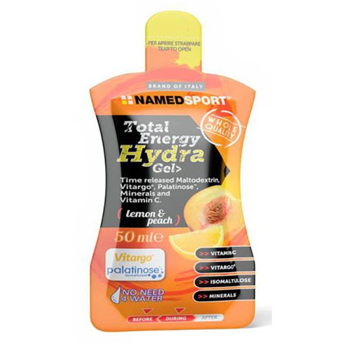 Named Sport Total Energy Hydra 40ml 32 Units Lemonpeach Energy Gels Box Orange