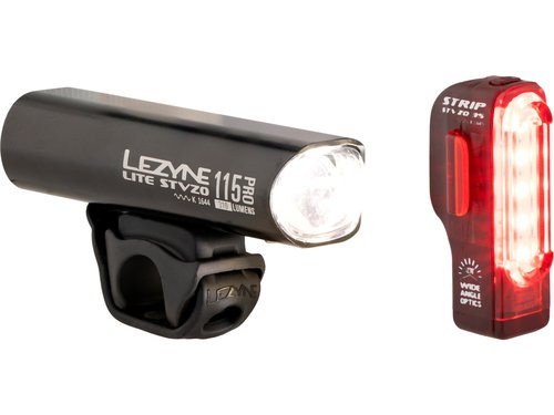 Lezyne Lite Pro 115 Frontlicht + Strip Rücklicht Beleuchtungsset mit StVZO