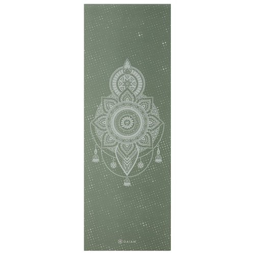 Gaiam 5 mm Classic Printed Yoga Mat Gr 61 x 173 x 0,5 cm oliv/grün