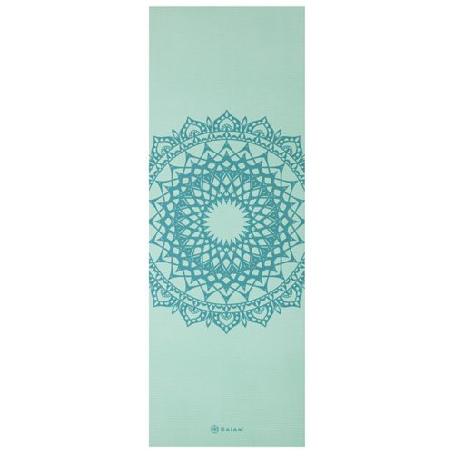 Gaiam 5 mm Classic Printed Yoga Mat Gr 61 x 173 x 0,5 cm grün/türkis