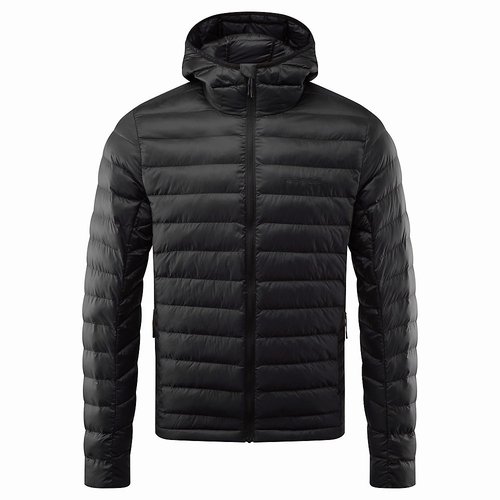 Föhn Micro Synthetic Daunenjacke (mit Kapuze) - Schwarz}  - M}