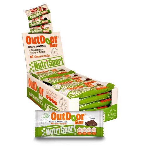 Nutrisport Outdoor 20 Units Chocolate Energy Bars Box Mehrfarbig