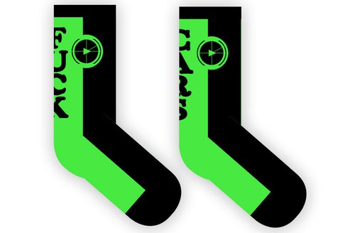 Rueda Fuck Cars Socken - schwarzgrün