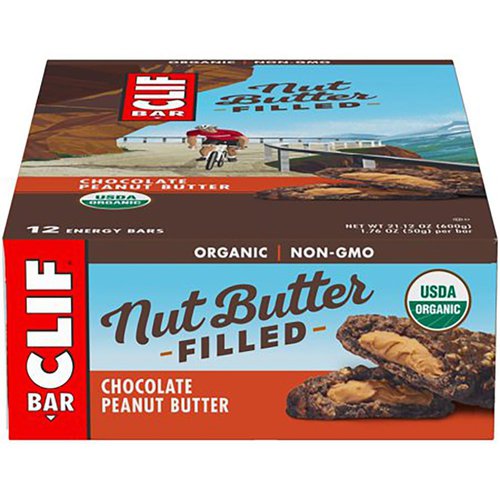 Clif 50g 12 Units Chocolate Peanut Butter Energy Bars Box Rot,Blau