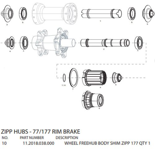 Zipp Freehub Shim 17x0.50 Mm Grau