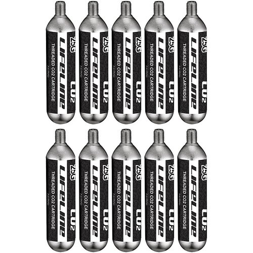 LifeLine CO2 Tyre Inflator Cartridge 25g x 10 Silber