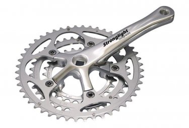 Stronglight impact triple 10s 48 38 28t kurbelgarnitur silber