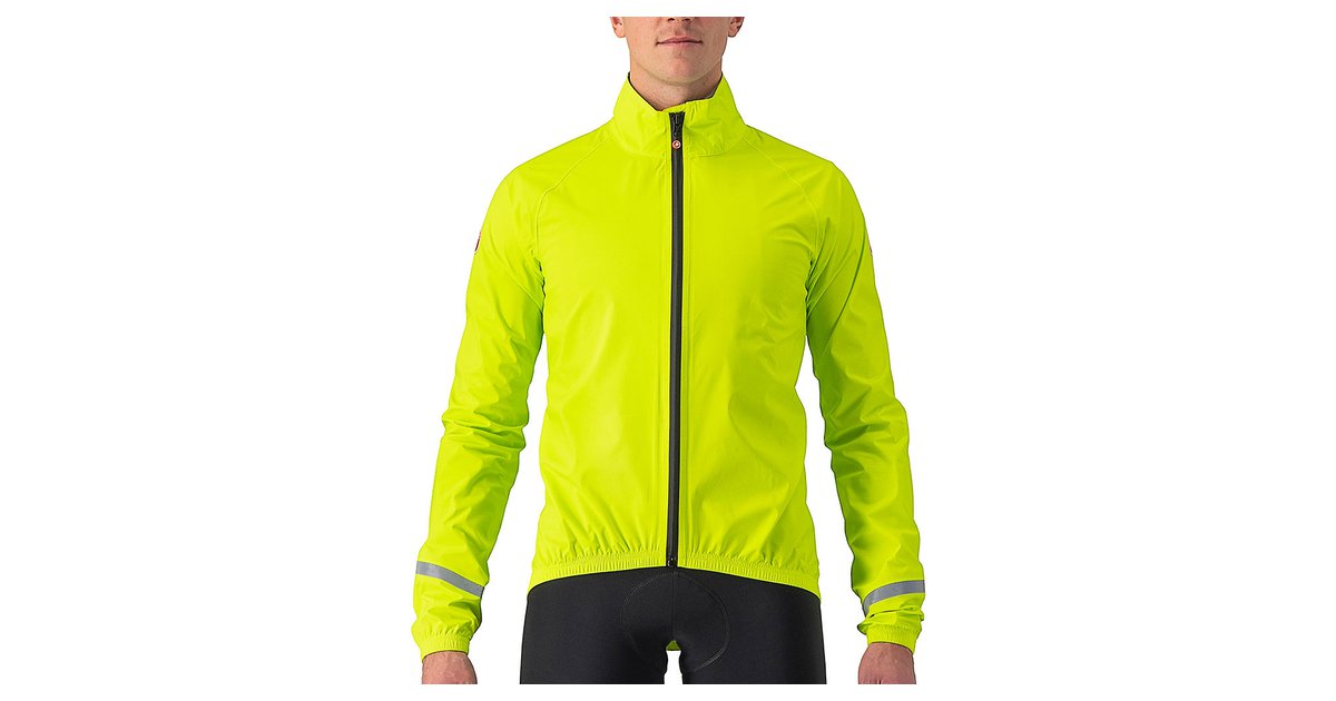 Castelli Emergency Rain Jacket Electric Limone} L}