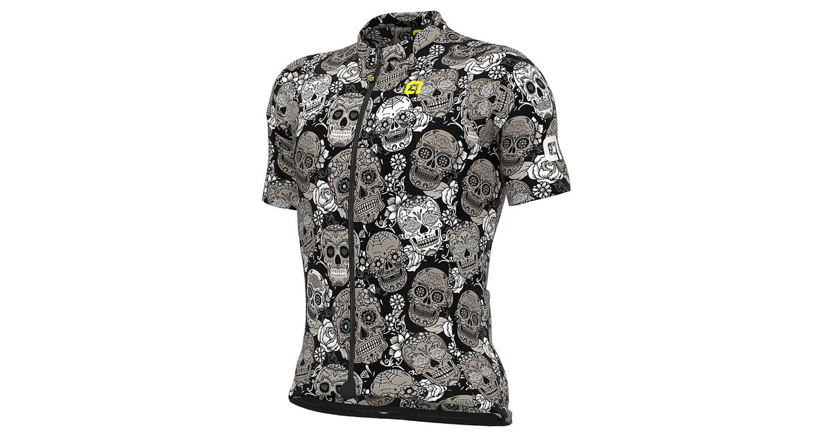 ALE Mexico Skull Cycling Jersey SS23 Nero Black} L}