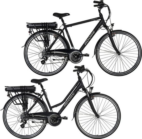 Adore E-Bike Partnerset Marseille, 24 Gang Shimano Altus Schaltwerk, Kettenschaltung, Heckmotor, 468 Wh Akku, (Spar-Set, 2 tlg), Akku PHYLION Li-Ion 36V / 13Ah / 468Wh