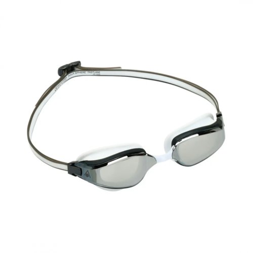 Aqua Sphere Fastlane Schwimmbrille Weiß Grau Silber Spiegelgläser