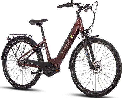 Saxonette E-Bike "Deluxe Plus", 7 Gang, Shimano, Nexus, Mittelmotor 250 W, Pedelec, Elektrofahrrad für Damen u. Herren, Cityrad
