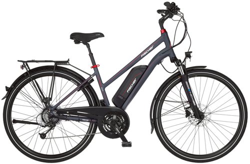 Fischer Fahrrad E-Bike "VIATOR ETD 2222 557", 24 Gang, Shimano, Altus, Heckmotor 250 W, Pedelec, Elektrofahrrad für Damen, Trekkingrad
