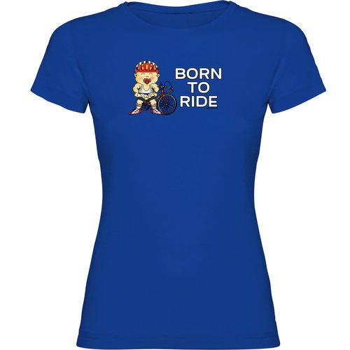 Kruskis Born To Ride Short Sleeve T-shirt Blau S Frau