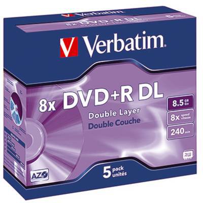 Verbatim 43541 DVD+R DL Rohling 8.5 GB 5 St. Jewelcase