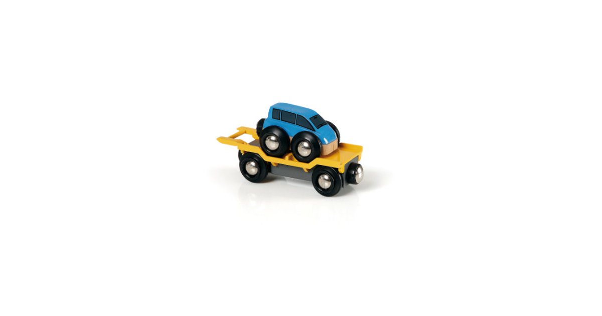 BRIO 33577 Autotransporter Mit Rampe & 33696 Langholzwagen – Holzspielzeug Für Kinder Ab 3