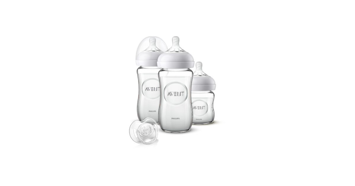 Philips Avent Natural Flaschen-Set Glas für Neugeborene SCD303/01, 3 ...