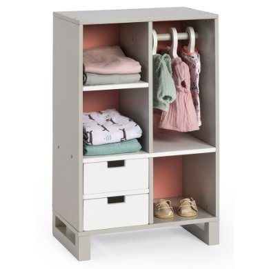 MUSTERKIND MUSTERKIND® Puppenschrank Viola grau/weiß/altrosa