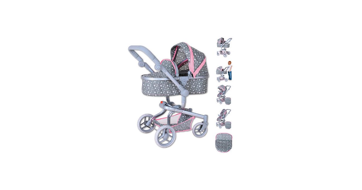  knorr® toys knorr toys® Puppenwagen Boonk - Star grey 