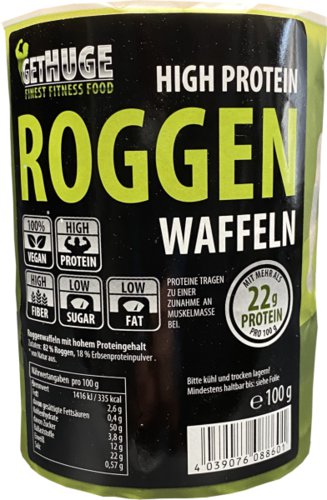 Stengel Gmbh Und Co. Kg GET HUGE Protein Roggen Waffeln, 100g
