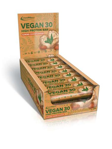 Ironmaxx Vegan 30 High Protein Bar Proteinriegel, 24 x 35g, Mandel-Keks