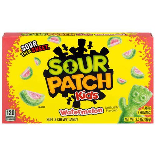 Sour Patch Kids By Mondelez  Sour Patch Soft and Chewy Candy Watermelon, 99g MHD 03.2024