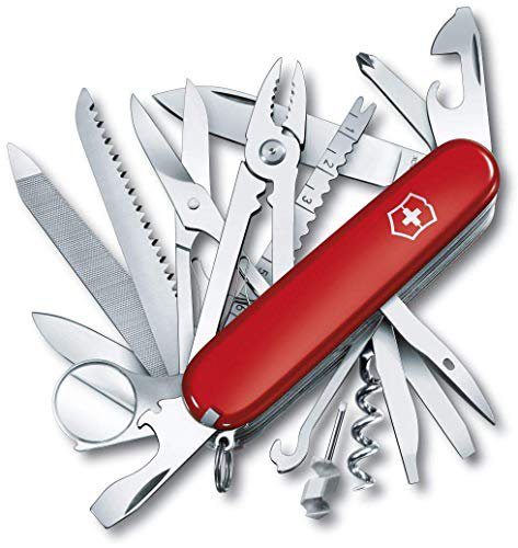 Victorinox Taschenmesser Swiss Champ (33 Funktionen, Kombizange, Stecknadel, Zange, Schere) rot