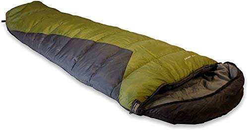 High Peak Schlafsack TR 300, extra breit, 3-4 Jahreszeiten, Temperatur 0°C, warm, Packsack, koppelbar, Camping, Festival, Trekking, atmungsaktiv, hautsympathisch, wasserabweisend, 230x85cm, 1.500g