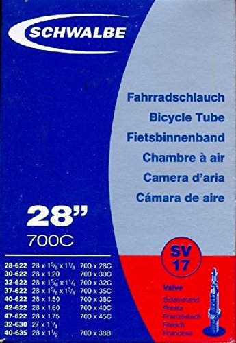 Schwalbe SCHWALBE Fahrradschlauch SV17 mit Sclaverantventil ~ 27"/28" ~ 28/47-622/635 mm (28 x 1 1/4 - 1,75 Zoll)