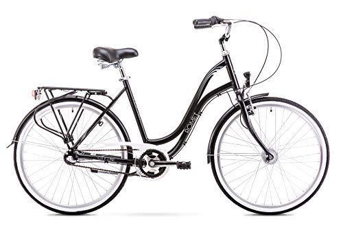 ROMET Romet POP ART City Bike 26 Zoll Stadtfahrrad Fahrrad Citybike Cruiser Hollandrad Shimano 3 Gang 19 Zoll Aluminium Rahmen schwarz