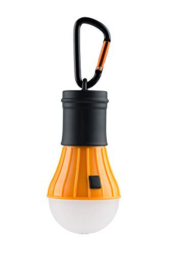 AceCamp LED Campinglampe, Zeltlampe inkl. Batterien und Karabiner, Notlicht, Wasserdicht, 40 Lumen, 4 Leuchtmodi, Orange Schwarz, 1028-ace