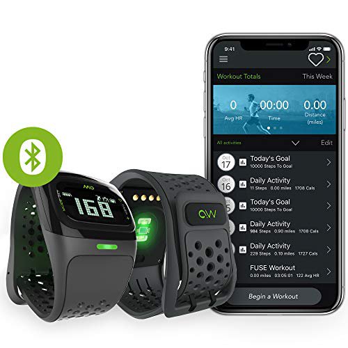 Mio Alpha MIO Alpha LED Activity Tracker mit Herzfrequenzmessung - Ohne Brustgurt - Einstellbare Herzfrequenzzonen - EKG-genaues Fitnessarmband App- wasserdicht - 14,7 - 19 cm Handgelenkumfang - Schwarz