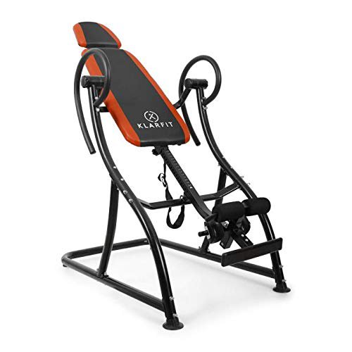 Klarfit Relax Zone Comfort Inversionsbank Hang-Up-Rückentrainer Rücken-Bank (zur Streckung der Wirbelsäule, bis 150kg, verstellbar, für alle Altersgruppen, leichte Montage)