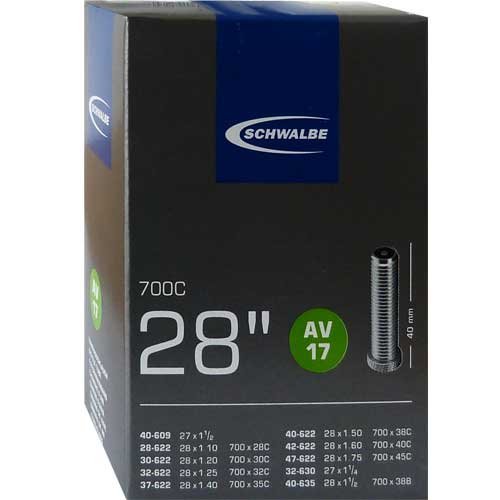 Schwalbe SCHWALBE Fahrradschlauch AV17 mit Autoventil ~ 27"/28" ~ 28/47-622/635 mm (28 x 1 1/4 - 1,75 Zoll)